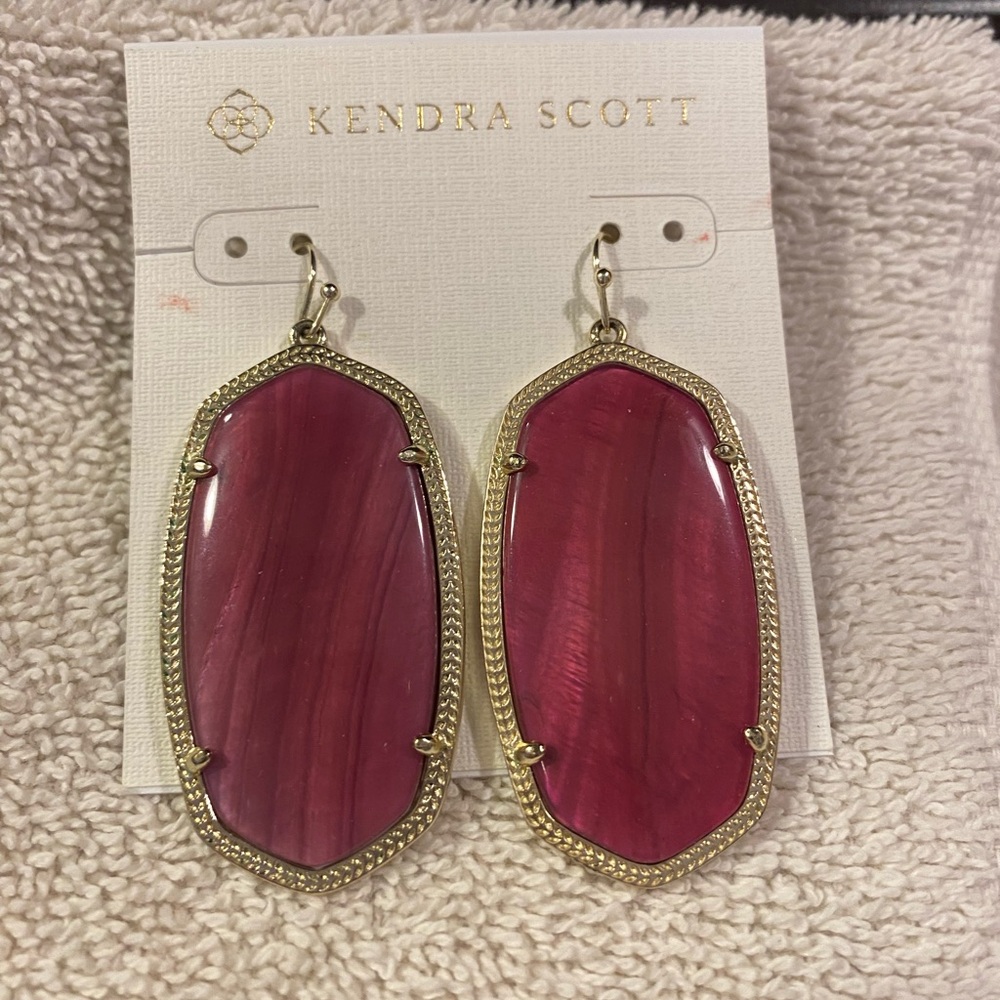 Kendra Scott Boudreaux Tiger Eye and Gold Drop Earrings
